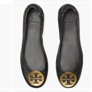 Tory Burch Black & Gold Mini Travel Ballet Flat (6.5) **Like New**
